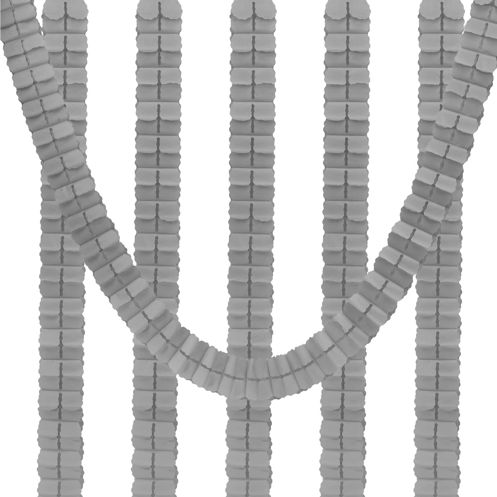 PATIKIL 9.8ft Four-Leaf Garland, 6 Pack Tissue Paper Hanging Flower Garland Reusable Streamers for Party Wedding Backdrop Decorations, Grey