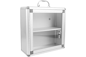 CHILDWEET Wall-Mounted Medicine Cabinet Box with Door, Visible Community Medicine Storage, Lockable Bathroom