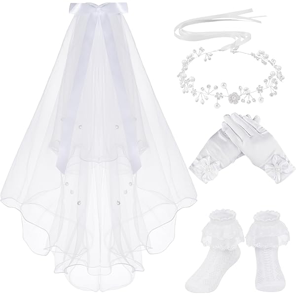 Amazon.com: Haull Set of 3 First Communion Veil for Girl Wedding