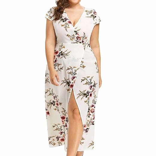 plus size white floral dress