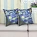 CaliTime Canvas Throw Pillow Cover Case for Couch Sofa Home Decoration Famous Picture Print 18 X 18 Inches Van Gogh Painting Starry Night