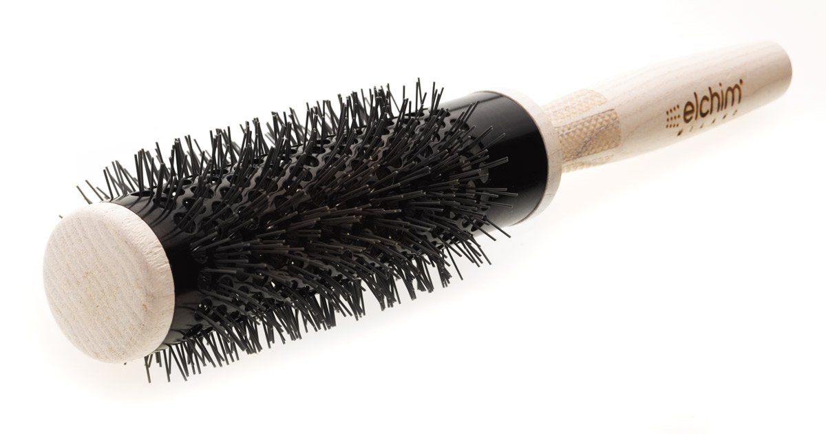 Elchim Round Hair Brush for Blow Drying, Wooden with Ceramic Barrel, 3 Versatile Sizes | Professional Thermal Styling and Blow Dryer Brush