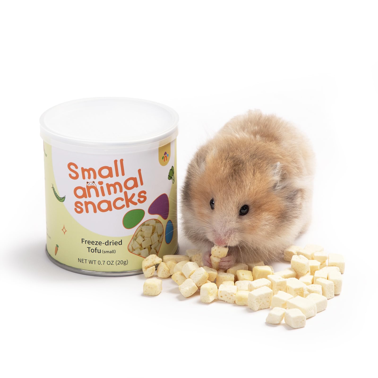 Niteangel Hamster Snack & Treats Toy - Small Animal Natural Treat for Dwarf Syrian Robo Hamsters Gerbils Mice Degus or Other Pets (Freeze-dried Tofu 5mm - 0.7oz (20g))