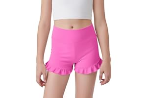 JOCMIC Girls Dance Athletic Shorts High Waisted Gymnastics Cartwheel Yoga Ruffle Shorts