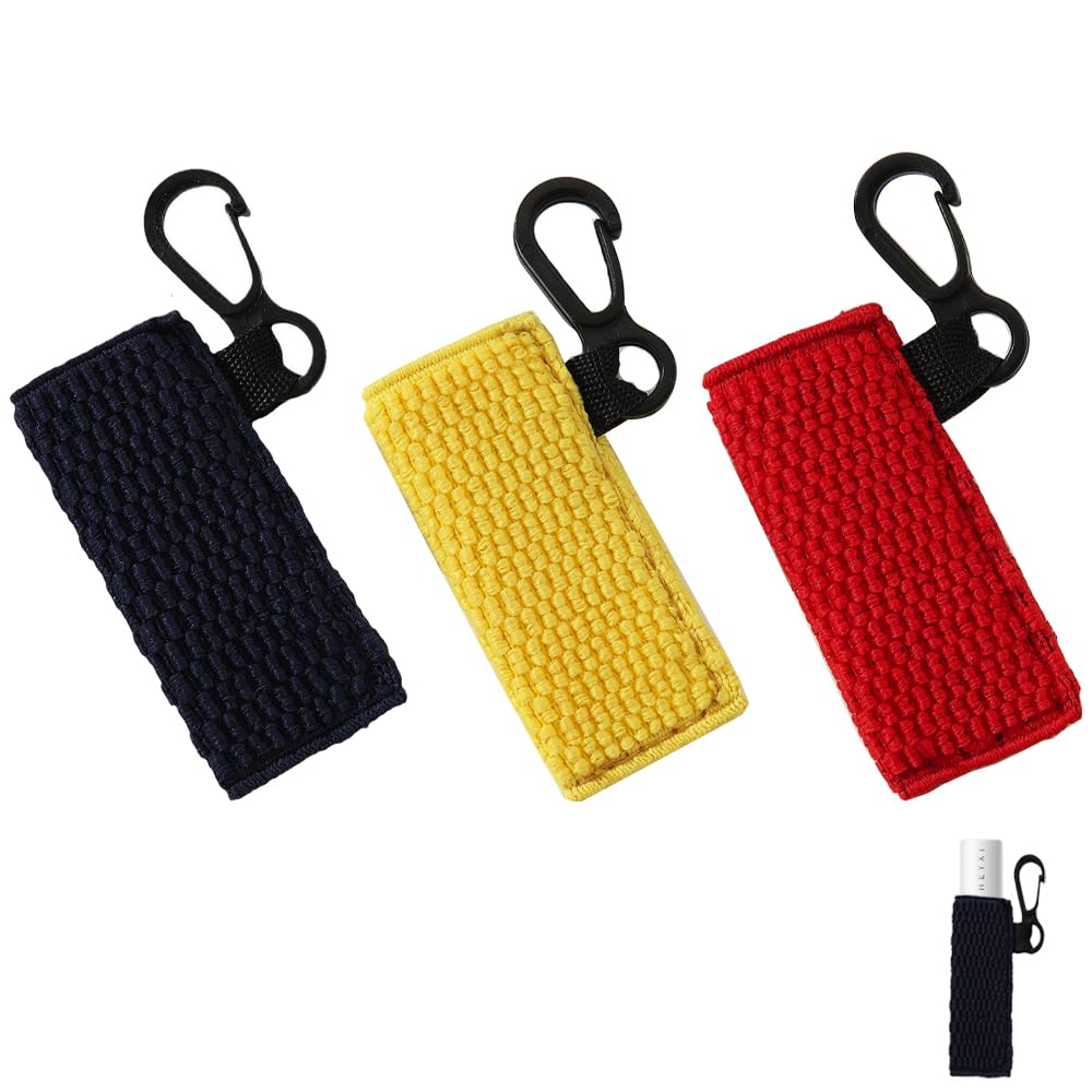 3 PCS Lip Balm Holder Clip on Chapstick Holder Tight-Knit Lip Balm Keyring Elastic Chapstick Sleeves for Women Girls Chapstick Storage