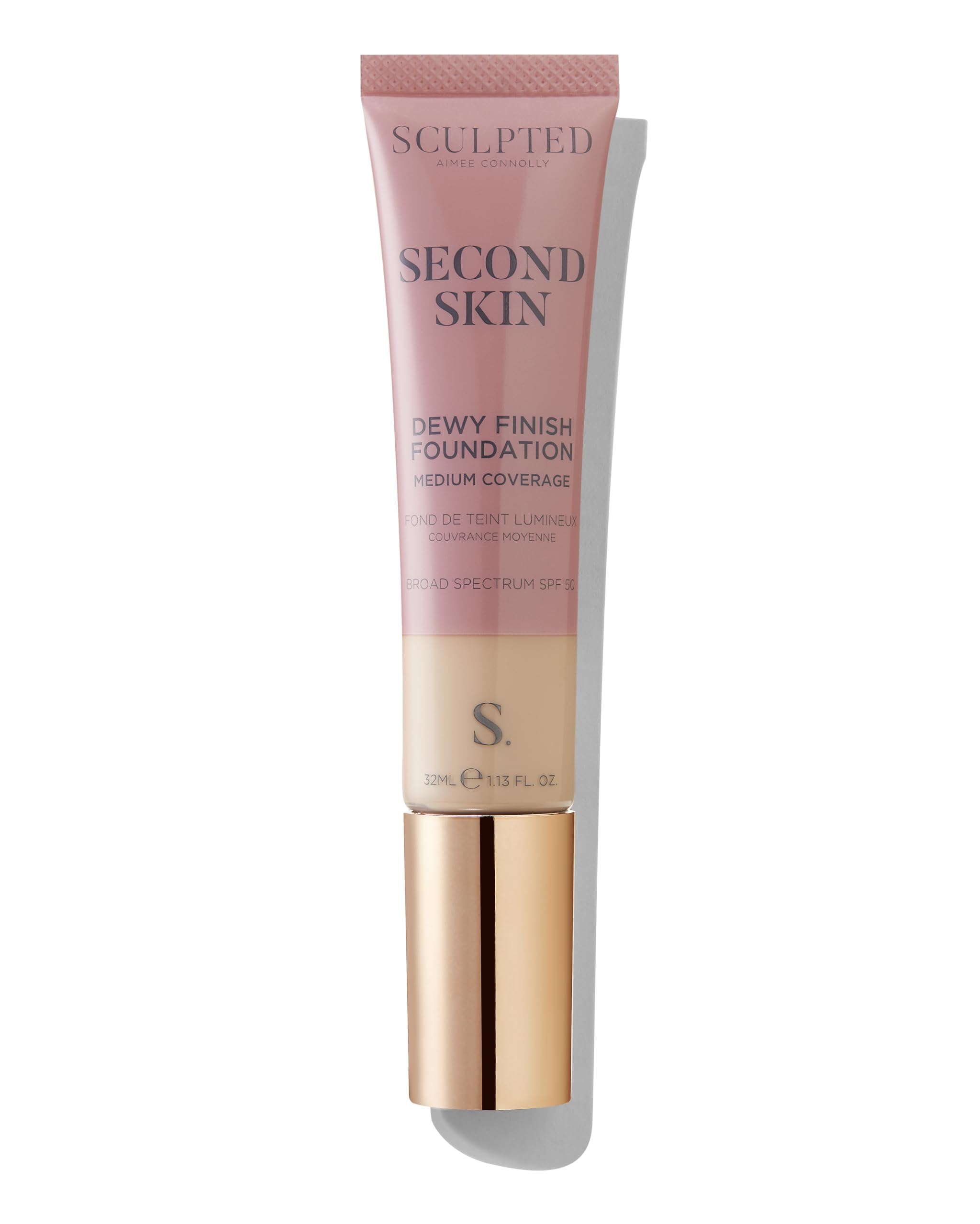 Second Skin Dewy Liquid Face Foundation from Sculpted by Aimee - 32ml Buildable, Medium Coverage Foundation with Dewy Finish, Hyaluronic Acid, Collagen Boosting Formula, SPF 50, (Light 3.0)