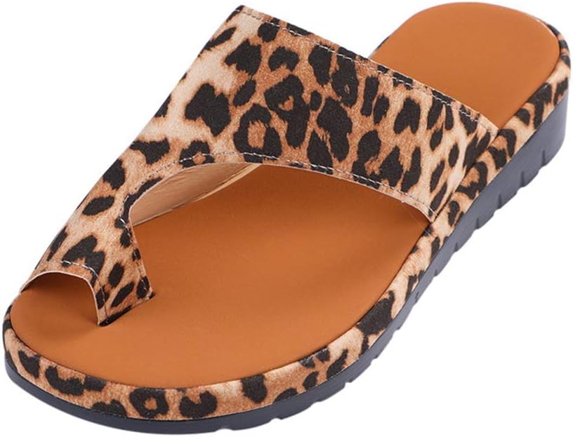 Puimentiua Women Comfy Platform Sandals Shoes Summer Beach Travel Toe Ring Sandals Flip Flop