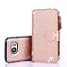 Galaxy S7 Case, CaseUp 12 Card Slot Series - [Zipper Cash Storage] Premium Flip PU Leather Wallet Case Cover With Detachable Magnetic Hard Case For Samsung Galaxy S7, Glitter Rose Gold