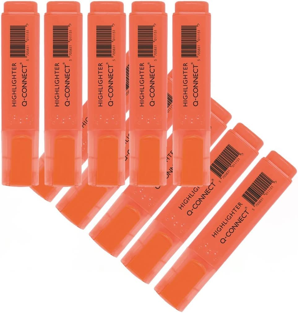 Q-Connect Orange Highlighter Pen (Pack of 10)