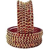 Shemass™ Half Moon Design Trendy Bangle Set For Women & Girls |Indian Bollywood Colourful Glass Bangles