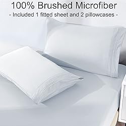 YIYEA Fitted Sheet with Pillowcase, Premium 1800