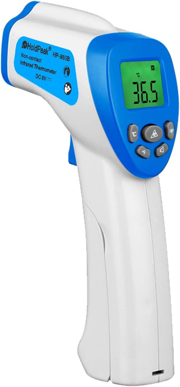 HOLDPEAK Infrared Thermometer Non-Contact Digital Handheld Temperature Gun with LCD Display Instant-Read (32 to 43℃)
