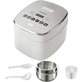 OCTAVO Low Carb Rice Cooker, 5-Cup Uncooked Stainless Steel Inner Pot, Low Sugar Rice Maker with 24H Timer and Auto Keep Warm, Small Rice Maker LED Display, White Rice/Brown Rice/Grains/Oatmeal, Bead-blasted