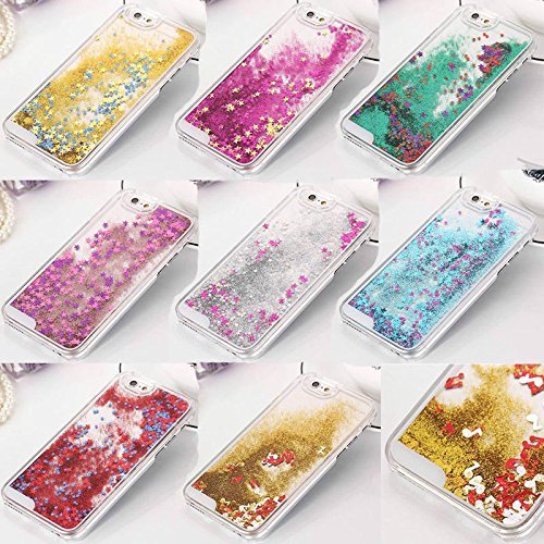 Apple iPhone 7+ Plus Waterfall Quicksand Glitter Cascade Star Naked Tough Girl 3D Bling Movable Transparent Clear hardshell Dynamic Snow Globe Liquid Case [Hard + Gel Cover] By Tech Express (Red) - Thumbnail 3