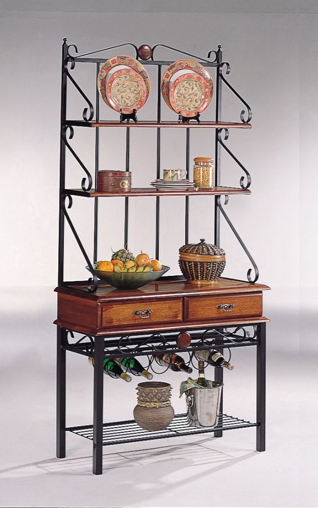 Amazon.com - Coaster Brown/Sandy Black Finish Metal & Wood Baker's