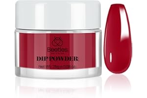 BEETLES GEL POLISH Beetles Dip Powder Burgundy Red Color, 25g Dark Reddish Red Dipping Powder for French Nail Art, Starter Manicure DIY Home Salon Long Lasting Design, No Lamp Needed