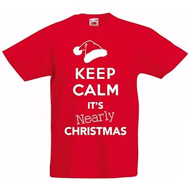 Enfants Keep Calm Cest Presque Noël T Shirt Amazonfr - 