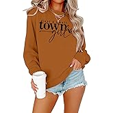 ALLTB Country Music Sweatshirt Women Vintage Letter Graphic Shirt Pullover Casual Long Sleeve Shirts Tops