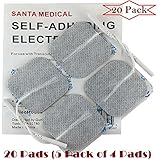 Santamedical 20 White 2" X 2" Re-Usable Carbon Electrode Pads with Premium Gel - Satisfaction Guaranteed