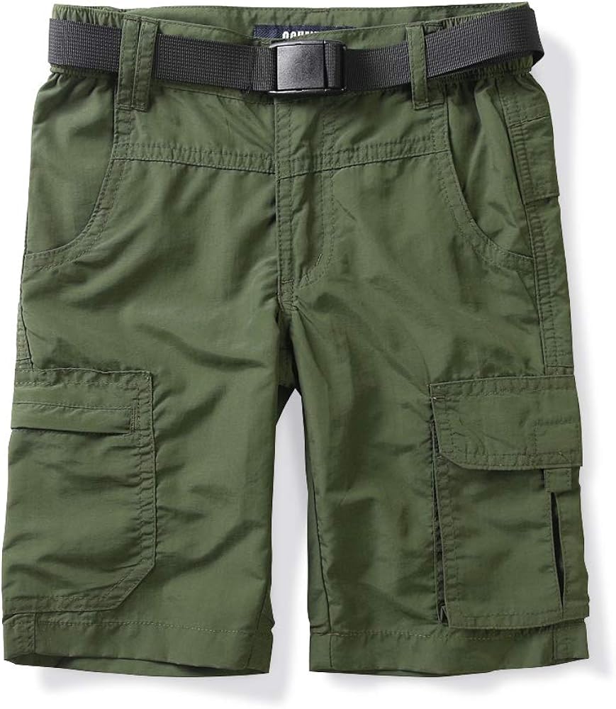 Mesinsefra Kids' Elastic Waist Cargo Shorts, Boys Girl's Youth Casual Lightweight Outdoor Quick Dry Hiking Travel: Clothing