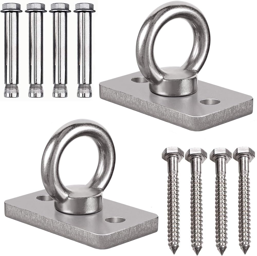 WAREMAID 2 Pack Wall Ceiling Mount Bracket for Suspension Strap, Battle Rope Anchor Ceiling Hook for Gymnastic Ring, Body Weight Strength Training System, Yoga Swing Hammock, Boxing Equipment, 1600kg