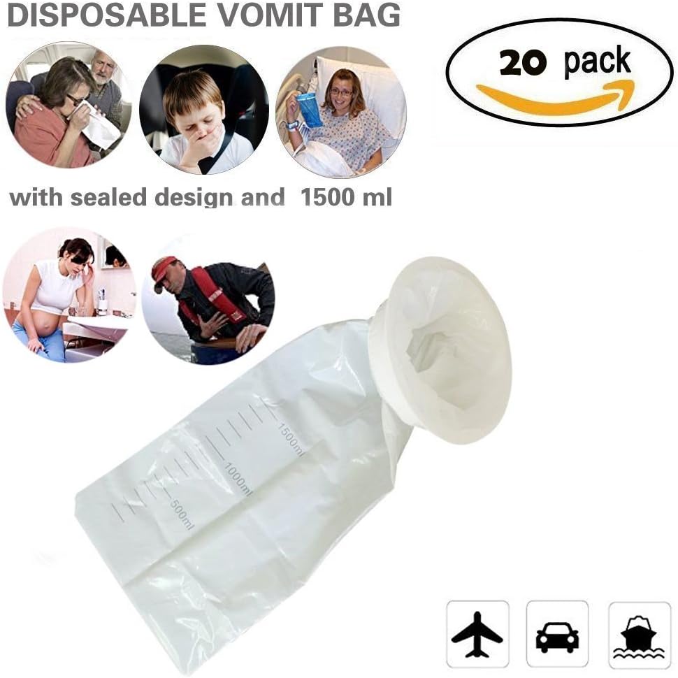 Emesis Bags, Finlon Disposable Vomiting Bags Hospital Vomit Bags Waste