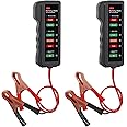 UMLIFE 2PACK 12V Car Battery Tester and Alternator Tester,Test Battery Condition & Alternator Charging, LED Indication 12 Volt Auto Check for Automobile