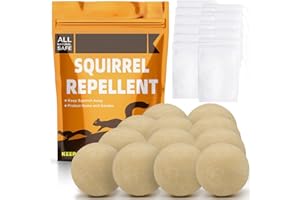 PEVAFI Squirrel Repellent Outdoor, Chipmunk Repellent, Outdoor Squirrels Repellant for Bird Feeder/Garden/Attic/Plants 12-Pack
