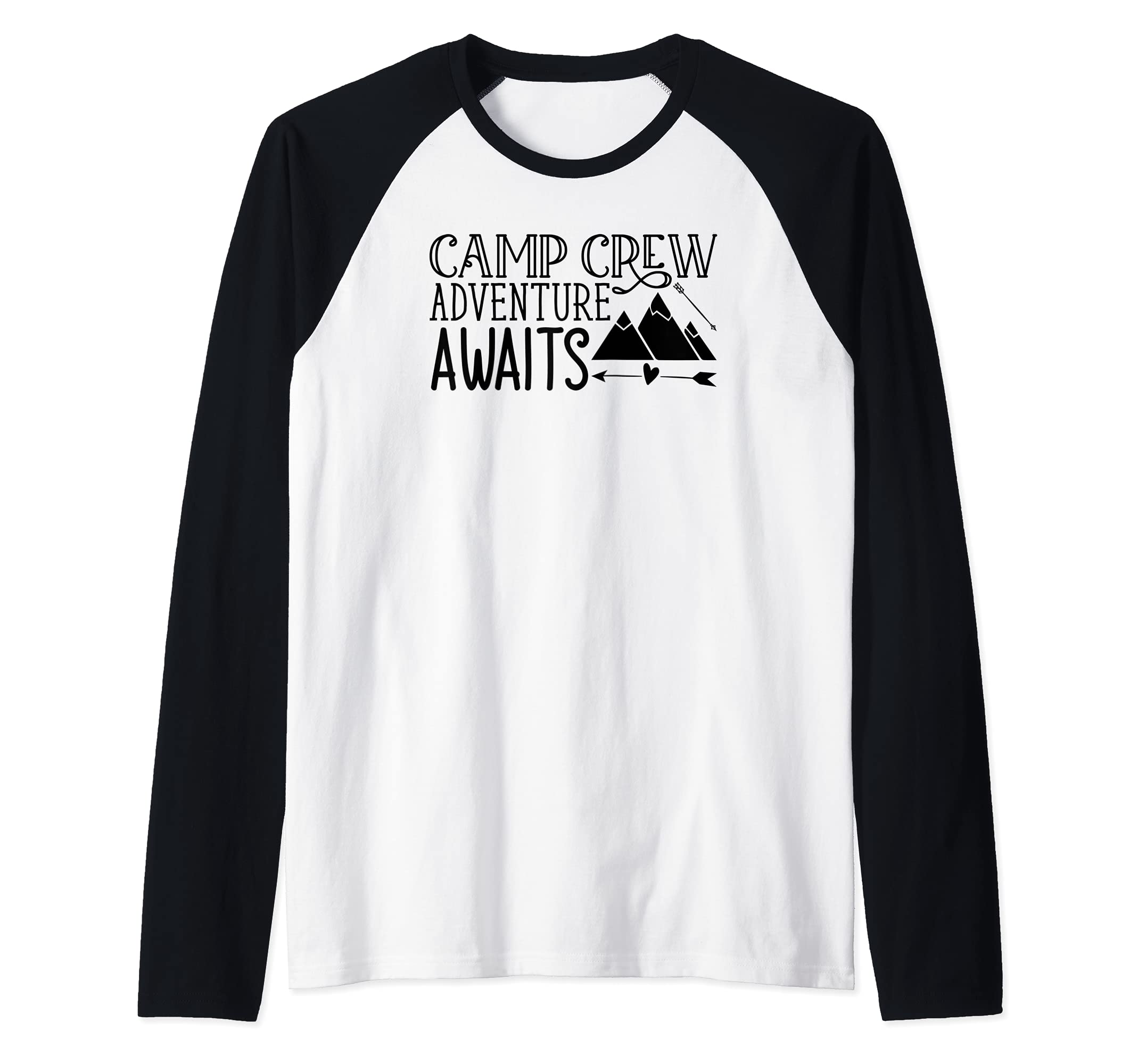 Camp Crew Adventure Awaits Camping apparel Raglan Baseball Tee