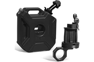 Upgrade 5L/1.3 Gallon Gas Can with Locking Mount Bracket,GEVINFA Gas Tank Fuel Oil Petrol Diesel Storage Cans,Fuel Can with M