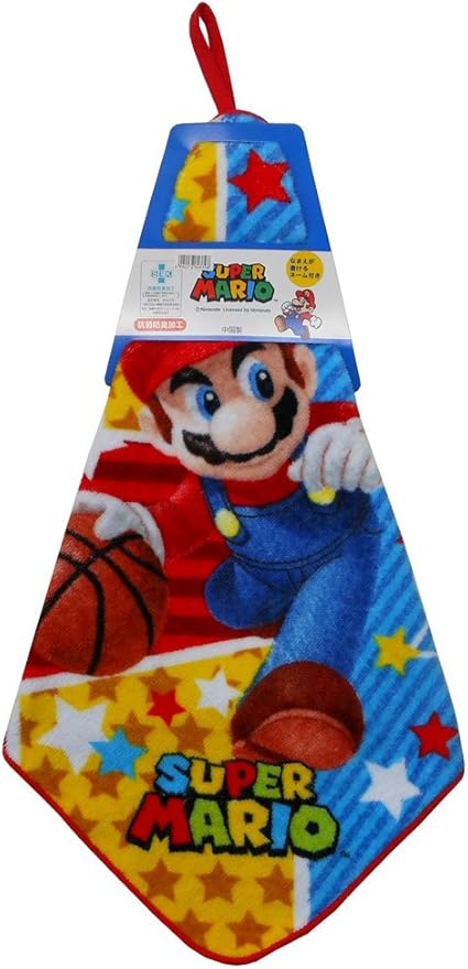 Amazon スーパーマリオ ループタオル 幼稚園ハンドタオル スターポップバスケット ディズニー ハンドタオル ホーム キッチン オンライン通販