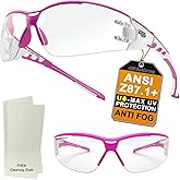 HTS HUNTERSKY Super Flexible Lightweight Anti Fog Wrap-Around U6 Clear Shooting Safety Glasses with ANSI Z87.1 Scratch Resist