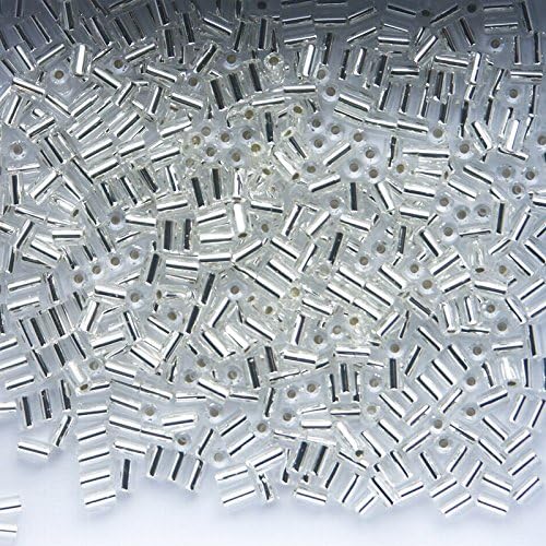 Silver Lined Crystal Glass Bugle Beads 9g 3mm BU3-162
