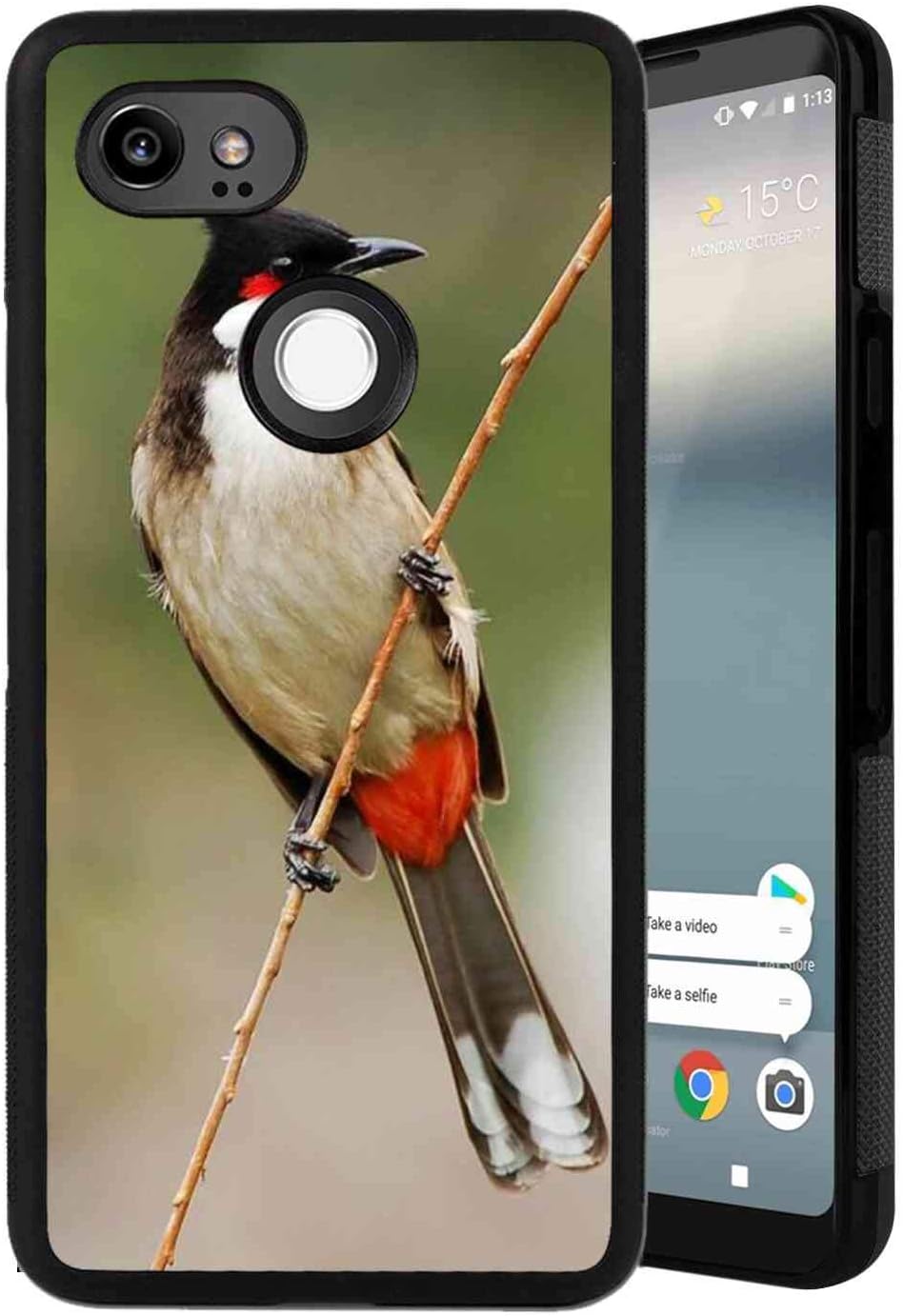 Google Pixel 2 XL Case TPU+PC 6inch Bird Jambul Red Whiskered Bubul