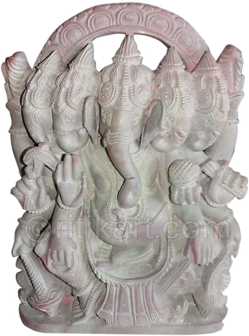 Panchamukhi Ganesh Murti Made From Pink Stone