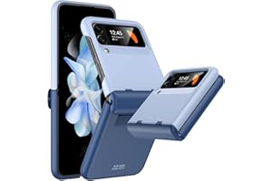 Vizvera for Samsung Galaxy Z Flip 4 Case with Hinge Protection, Flip z 4 Full Cover Slim Case All-Inclusive Shockproof Volume Key Protection Wireless Charging for Galaxy Z Flip 4 5G(2022)-Match Blue