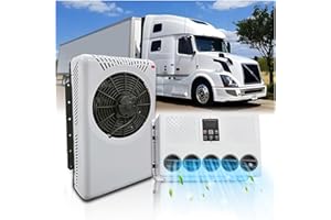 MIELIGO 12V Air Conditioner 12000 BTU, 12 Volt DC Air Conditioner for Semi Truck Parking Mini Split AC Unit, Quiet A/C Inverter Cooling High-Efficiency for Sleeper Truck, Enclosed Trailer, Tractor, Crane,ATV