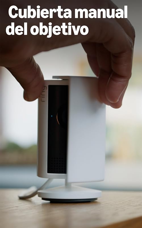 Cámara interior Plus (Indoor Camera Plus, última generación), Cámara de seguridad, enchufe, Retinal 2K, cubierta manual del objetivo, Prueba gratuita de 30 días del plan de suscripción Ring