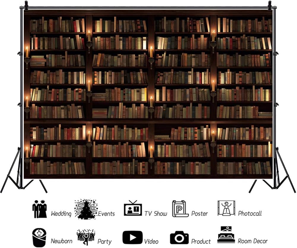 Yeele 10x7ft Vintage School Bookshelf Backdrop Mysterious Library With Candle Lighting Photography Background Back To School Graduation Party Interior Kids Adults Portrait Photoshoot Studio Props Photo Backgrounds Lighting Studio Grupbaucells Com