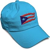 Custom Soft Baseball Cap Puerto Rico Flame Flag Black Embroidery Flags Twill Cotton Dad Hats for Men & Women