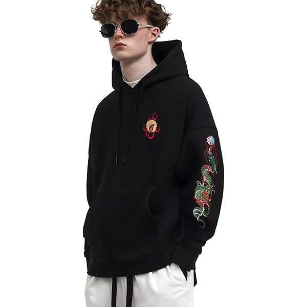 MFCT Japanese Streetwear Pond of Fish Embroidered Graphic Hoodies