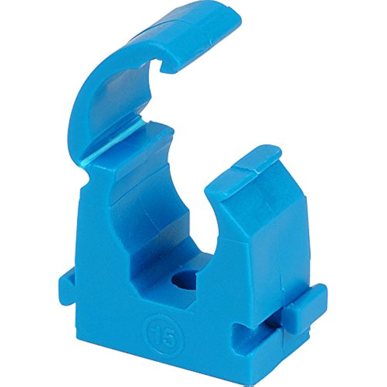 ROHANS Single 15mm HINGED Pipe Clips TS15 for PIPEWORK Black, White, Red, Yellow, Blue, Pack of 5, 10, 15, 20, 50, 100 (100, Blue)