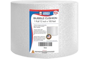 Mighty Gadget 100 feet Small Bubble Cushioning Wrap Perforated Every 12” for Moving, Shipping, and Packing Wrap for Extra Protection of Fragile Items: Glassware, Porcelain Dishes, Ceramics, Ornaments