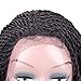 HAIR WAY Lace Front Braided Wigs Bob Style for Black Women Glueless Senegalese 2x Twist Braided Lace Bob Wigs with Baby Hair for Daily Wear Half Hand Tied 16inches (1b)