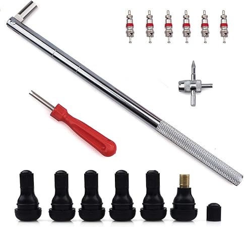 Amazon タイヤバルブコア バルブステムプーラー シングルヘッドバルブコアツール 4方向バルブツール バルブステムコア 自動車 自転車 オートバイ トラック バイク 修理用 タイヤバルブ ステムコア パーツ Tr412用 15個入り タイヤ修理ツールキット 車 バイク