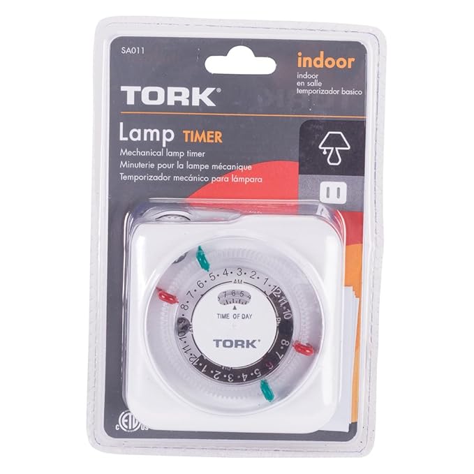 Amazon.com: Tork NSi Industries SA011 Indoor 15-Amp 24-Hour Mechanical Plug-in Lamp and Appliance Timer with LED Nightlight - Multiple On/Off Settings ...