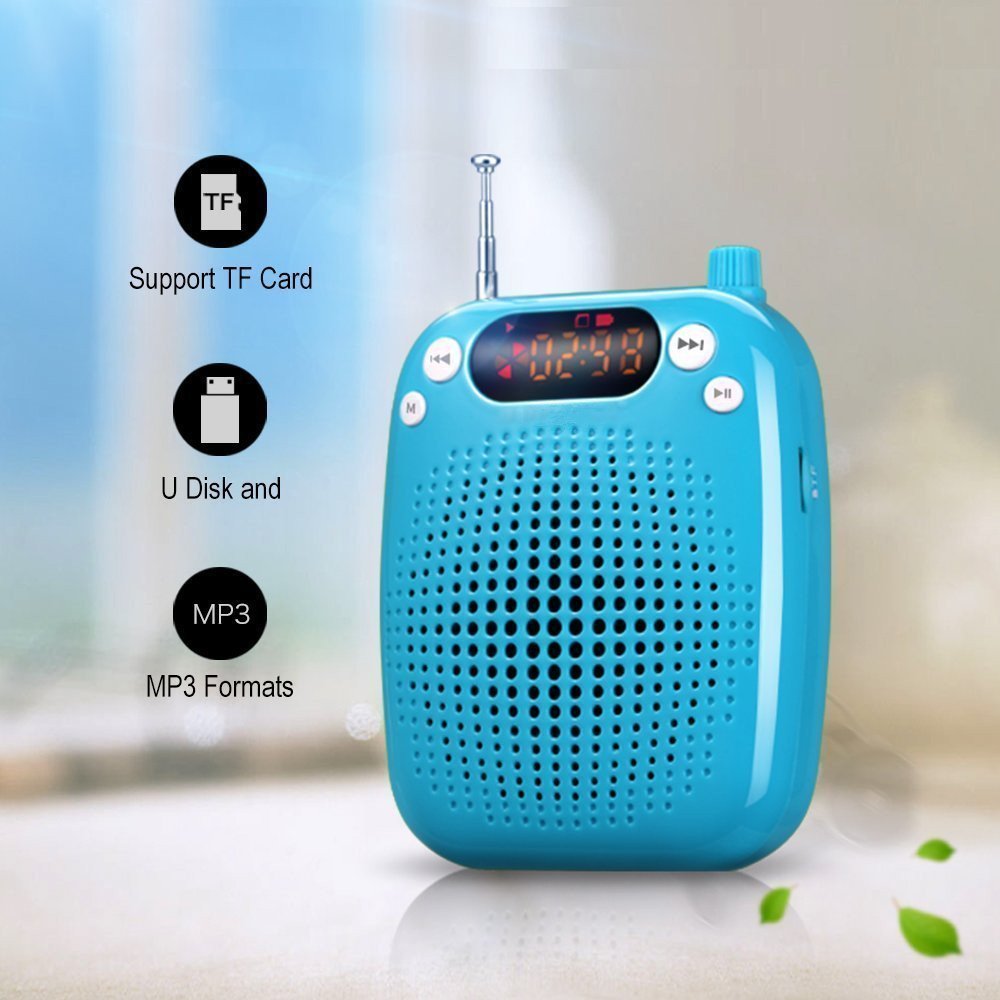 Zoweetek® Voice Amplifier Wireless 5W 1500mAh Lithium Battery and Wireless Microphone Suitable for Tour Guides, Teachers, Coaches, Presentations, Costumes, Charger Included