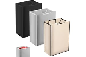 DJAPWPX 3 Pcs Laundry Sorter Replacement Bag, Laundry Hamper Cart Removable Replacement Bag, Hamper Liner, No Hook, 15 x 9 x 
