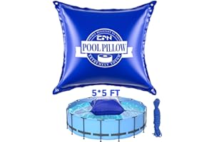 EPN 5 x 5 Ft Pool Pillows for Above Ground Pool, 0.5mm Thick PVC Cold-Resistant Pool Cover Air Pillow with 49.2 Ft Rope, Winterizing Ice Equalizer Inflated Closing Winter Kit for Supporting Pool Cover