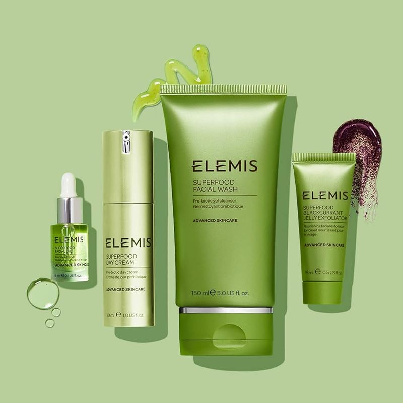 Elemis 艾丽美 Superfood 肌肤盛宴 护肤4件套装（洁面乳150ml+日霜30ml+去角质乳15ml+精油5ml） $55 海淘转运到手￥390